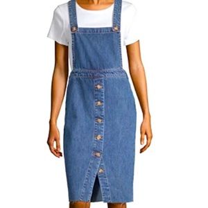 Vanilla Star Blue Denim Overall Dress